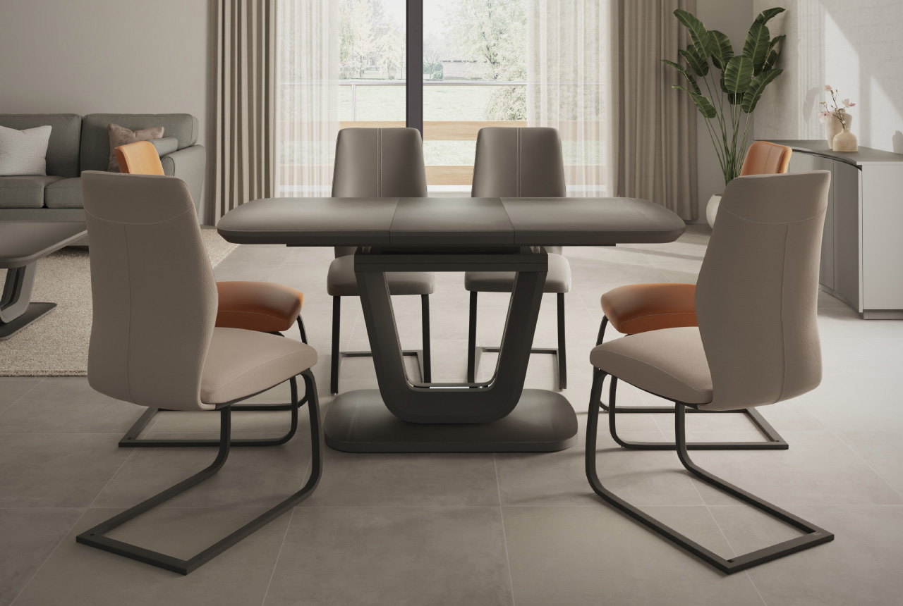 Lazzaro 1.6m extending table charcoal