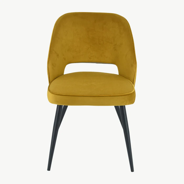 Sutton Dining Chair - Mustard Velvet
