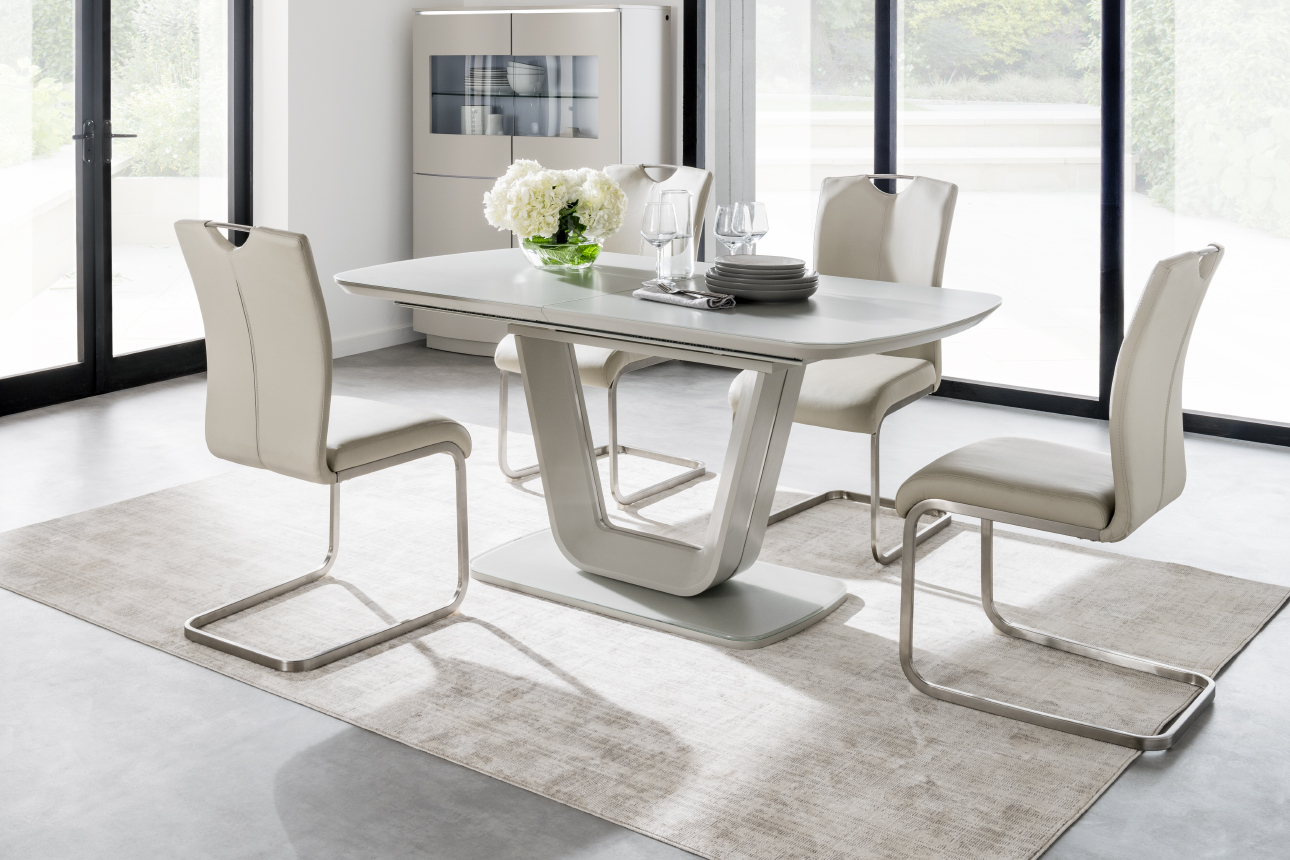 Lazzaro 1.6m extending table light grey