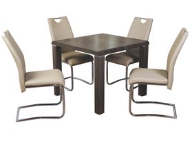 Encore Charcoal Dining set with Khaki Chairs