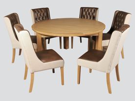 Treviso 150cm Round Dining Set (With Olivia chairs)